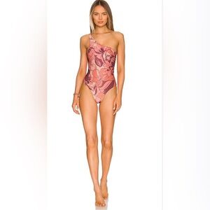 BOAMAR Olivia One Piece Swimsuit Arabesque Flowers Revolve Shimmer S